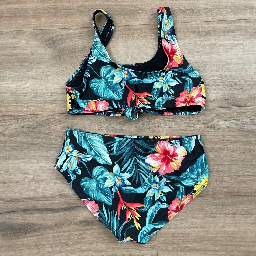Old‎ Navy Kids Girls Tropical Floral Bikini Swimsuit Size L 10-12 - Picture 3 of 9